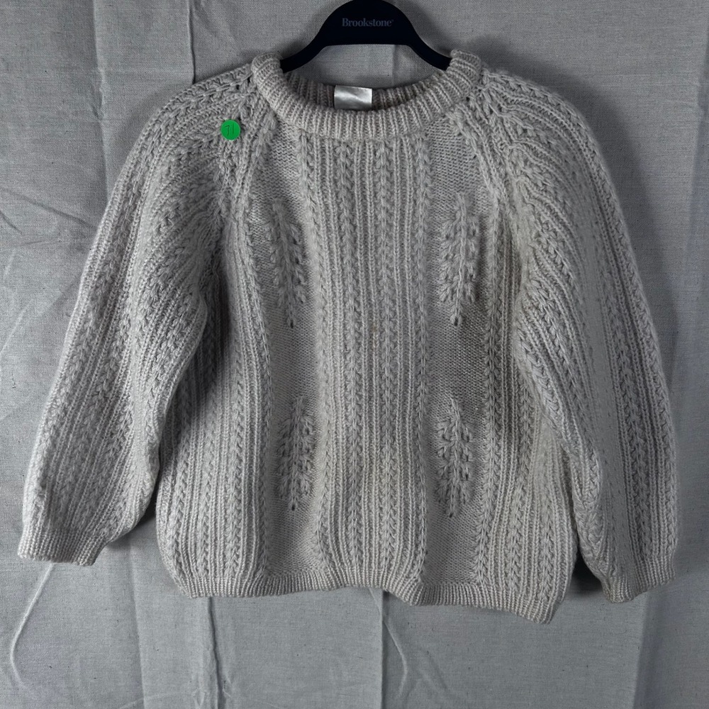 Scottish Sportswear Laird-Portch Vintage Wool Cable‎ Knit Sweater Cream Raglan